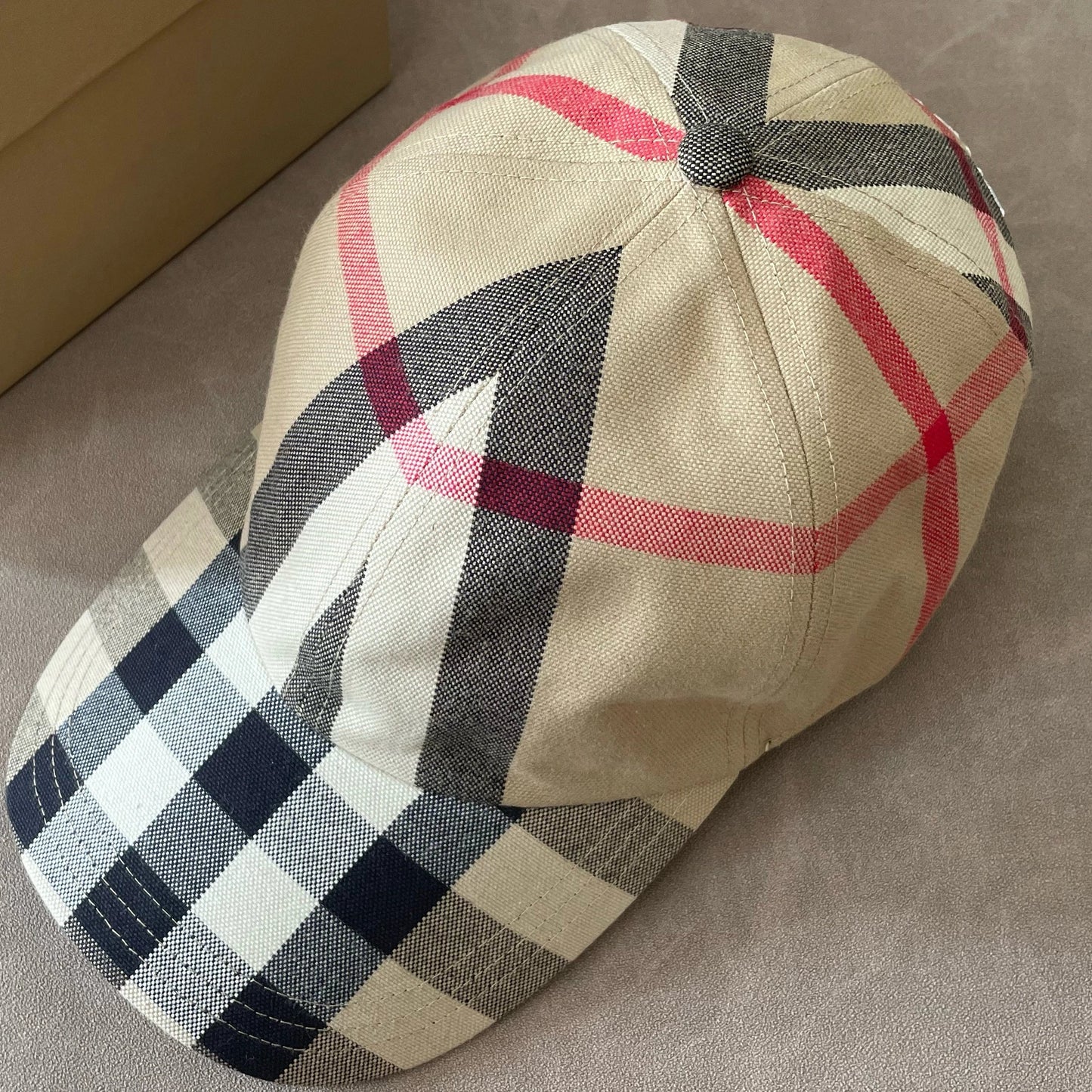 BBR embroidered logo fashion cotton peaked cap men's beige