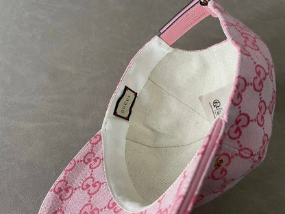 G brand letter logo decoration, recycled polyester fiber, viscose fiber, wood pulp, bio-based polyurethane, baseball cap, men's style, pink