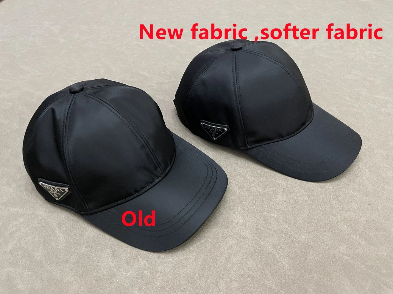 PRADA Side Triangle Logo Solid Nylon Baseball Cap Unisex Black