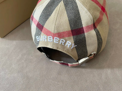 BBR embroidered logo fashion cotton peaked cap men's beige